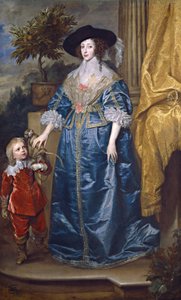 Rainha Henrietta Maria com Sir Jeffrey Hudson de Anthony van Dyck