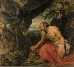 São Jerónimo, pintado quando Van Dyck trabalhava na oficina de Rubens (pintura sobre tela) de Anthony van Dyck