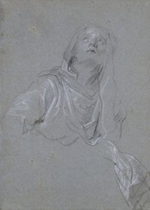 Estudo de uma Madona olhando para cima de Anthony van Dyck