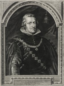 Filipe IV, rei da Espanha, gravado por Paulus Pontius (1603-58), 1632 (gravura sobre papel avergoado)