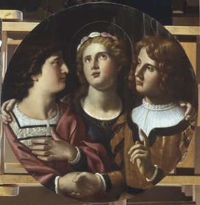 Santa Cecília entre S. Tiburtius e Valerianus de Antiveduto Gramatica