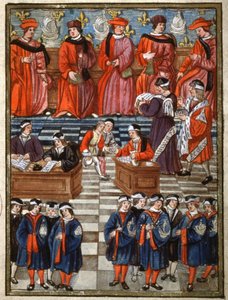 Os prevot e os vereadores da cidade de Paris, percepção do imposto de Antoine (attr. to) Verard