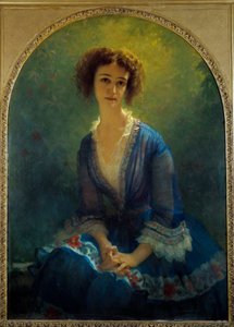 Retrato da Condessa Eugene Pastre, nee Celine de Beaulaincourt (1825-1900) Pintura de Ernest Hebert (1817-1908) 1851 Sol. 1,16x0,84 m Paris, Musee Hebert de Antoine Auguste Ernest Herbert or Hebert