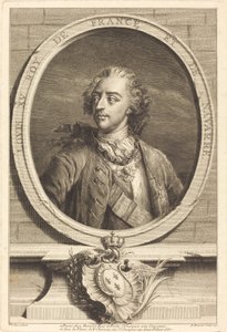 Luís XV, rei da França de Antoine Benoist after Jakob Christoffel Le Blon after Nicholas Blakey