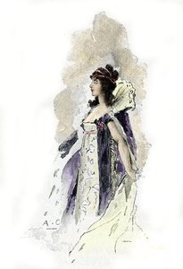 Retrato de Desiree Clary (1777-1860) Rainha da Suécia em 1818 (Retrato da rainha da Suécia Desiree Clary em 1818) Desenho de Antoine Calbet desenha de "Napoleon et les femmes" de Masson