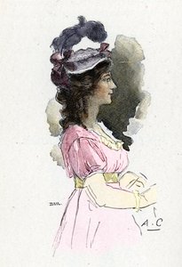 Retrato de Josefina de Beauharnais (1763-1814) Desenho de Antoine Calbet desenha de "Napoleão e Mulheres" de Masson