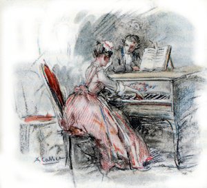 Outro admirando Charlotte tocando cravo de Antoine Calbet