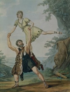 André Jean-Jacques Deshayes e James Harvey d&39;Egville no Ballet-Pantomime &39;Hercules e Deianeira&39;, pub. 1804