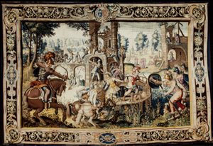 Exercício no Assalto e Defesa de um Bastião, projetado 1562-1565 (tecido 1611-1627) (lã e seda) de Antoine Caron