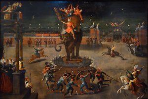 Carrossel com elefante de Antoine Caron