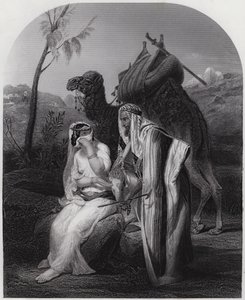 Rebekah recebendo os presentes de Isaac (gravura) de Antoine Charles Horace Vernet
