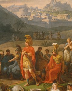 Jogos fúnebres em homenagem a Patrocles, detalhe de heróis gregos, c.1790 óleo sobre tela, ver também 346198