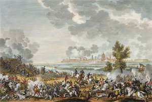 Batalha de S. Giorgio di Mantova, 29 Fructidor, Ano 4 (setembro de 1796), gravado por Jean Duplessi-Bertaux (1747-1819) (aquatint)