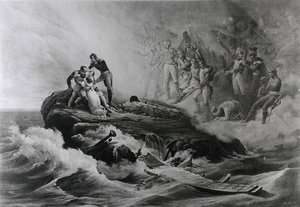 A despedida da família Bertrand, Santa Helena, c.1821-36 de Antoine Charles Horace Vernet