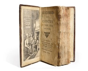 Frontispício de &39;Stories or Tales of the Past. Com Moralites &39;de Charles Perrault, Paris: Claude Barbin de Antoine Clouzier