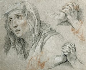 Estudos para a figura da Virgem de Antoine Coypel
