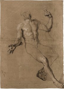Estudo de um nu masculino sentado, para Baco de Antoine Coypel