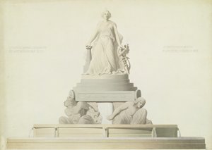 Projeto para o monumento destinado à Place de l&39;Europe, 1839 (lápis e wc no papel) de Antoine Etex