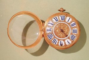 Assista, c.1685 (latão dourado e esmalte)