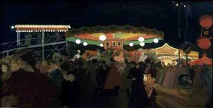 The Fairground, c.1896 (óleo a bordo) de Antoine Guillaume Minartz