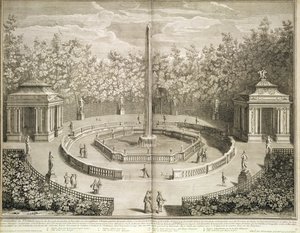 Fonte das Domes, Versalhes, c.1715 (gravura) de Antoine Herriset