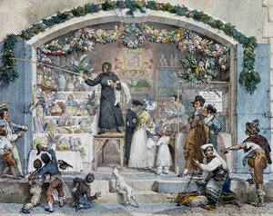 Befana in Rome, de Antoine-Jean-Baptiste Thomas (1791-1833), impresso. Itália