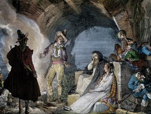 Cova dos Assaltantes, de Jean-Baptiste-Antoine Thomas (1791-1834) de Un an a Rome, litografia