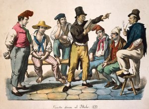 Storyteller on the dock, de Antoine-Jean-Baptiste Thomas (1791-1834), impressão, França