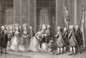 Maria Antonieta visitada pela família Bellegarde. (imprimir) de Antoine Jean Duclos