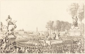 Dia de 16 de outubro de 1793, a morte de Maria Antonieta de Antoine Jean Duclos after Charles Monnet