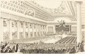 A abertura dos Estados Gerais em Versalhes, 5 de março de 1789 de Antoine Jean Duclos after Charles Monnet