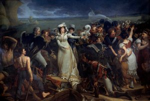 Embarque de Marie Therese da França, Duquesa de Angouleme chamada Madame Royale (1778-1851) em Pauillac a 2/04/1815 para Inglaterra Pintura de Antoine Jean Gros (1771-1835). 1818 Sol. 3,26x2,04 m Bordeaux, musee des Beaux Arts. de Antoine Jean Gros