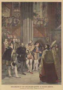 Francis I e Charles V em Saint-Denis de Antoine Jean Gros