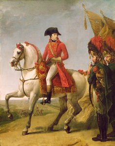 Napoleão Bonaparte (1769-1821) Primeiro Cônsul, Revendo suas tropas após a batalha de Marengo, 1802-03 de Antoine Jean Gros