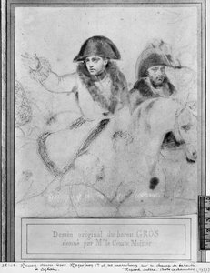 Napoleão no Campo de Batalha de Eylau, c.1807-08 (pierre noire no papel) de Antoine Jean Gros