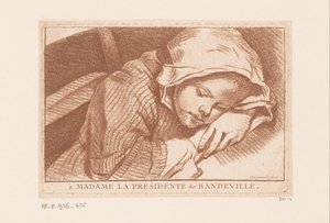 menina dormindo de Antoine Joseph Dezallier d