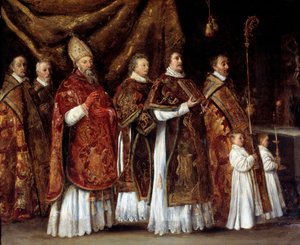 Missa Pontifícia ou uma eveque subindo ao altar ou procissão Pintura de Antoine Le Nain (1600/1610-1648)