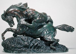 Cavalo Surpreendido por um Tigre (bronze) de Antoine Louis Barye