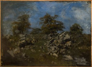 Paisagem com rocha de Antoine Louis Barye