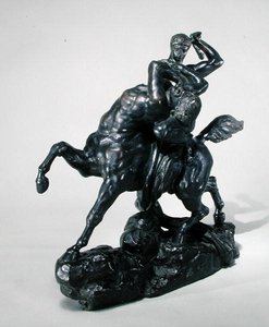Theseus Combating the Centaur Bienor (bronze) (vista frontal) de Antoine Louis Barye