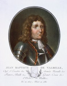 Jean Baptiste de Valbelle, de Retratos de grandes homens, mulheres ilustres e temas memoráveis da França, grave e impresso em cores, publicado por Pierre Blin, 1786-92, Paris (cor engravi de Antoine Louis Francois Sergent Marceau