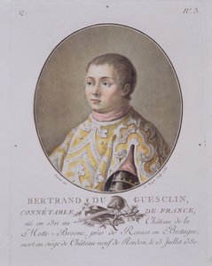 Retrato de Bertrand du Guesclin (1311-1880), Alto Constable da França, gravado por Leon Roger, 1786