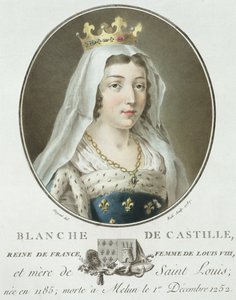 Retrato de Castela Branca (1185-1252) gravado por Ride, 1787