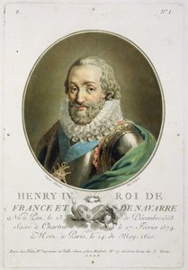 Retrato de Henrique IV, rei da França e Navarra (1553-1610) gravado por Ride