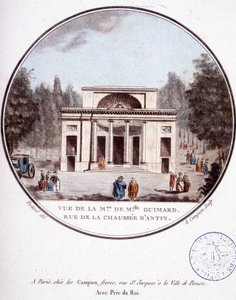 Vista da casa de Mademoiselle Guimard, rue de la chaussée d