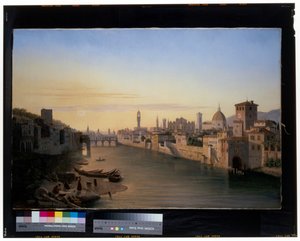 Florença, vista do rio Arno de Antoine Marie Perrot