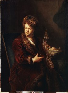 Retrato do joalheiro Johann Melchior Dinglinger (1664-1731). Pintura por Antoine Pesne (1683-1757), cerca de 1721. Arte alemã, estilo barroco. Museu Hermitage São Petersburgo. de Antoine Pesne
