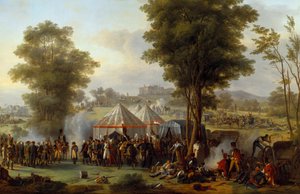 Bivouac do Imperador Napoleão I (1769-1821) perto do castelo de Ebersberg na Áustria 4/05/1809 Pintura de Antoine Pierre Mongin (1761-1827) 1810 Sol. 1,35x2,03m.