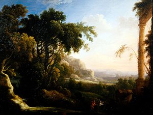 Pan e Syrinx (óleo sobre tela) de Antoine Pierre the Younger Patel