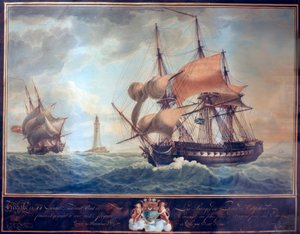 Encontro da Inglaterra. Navios de guerra - A.Roux